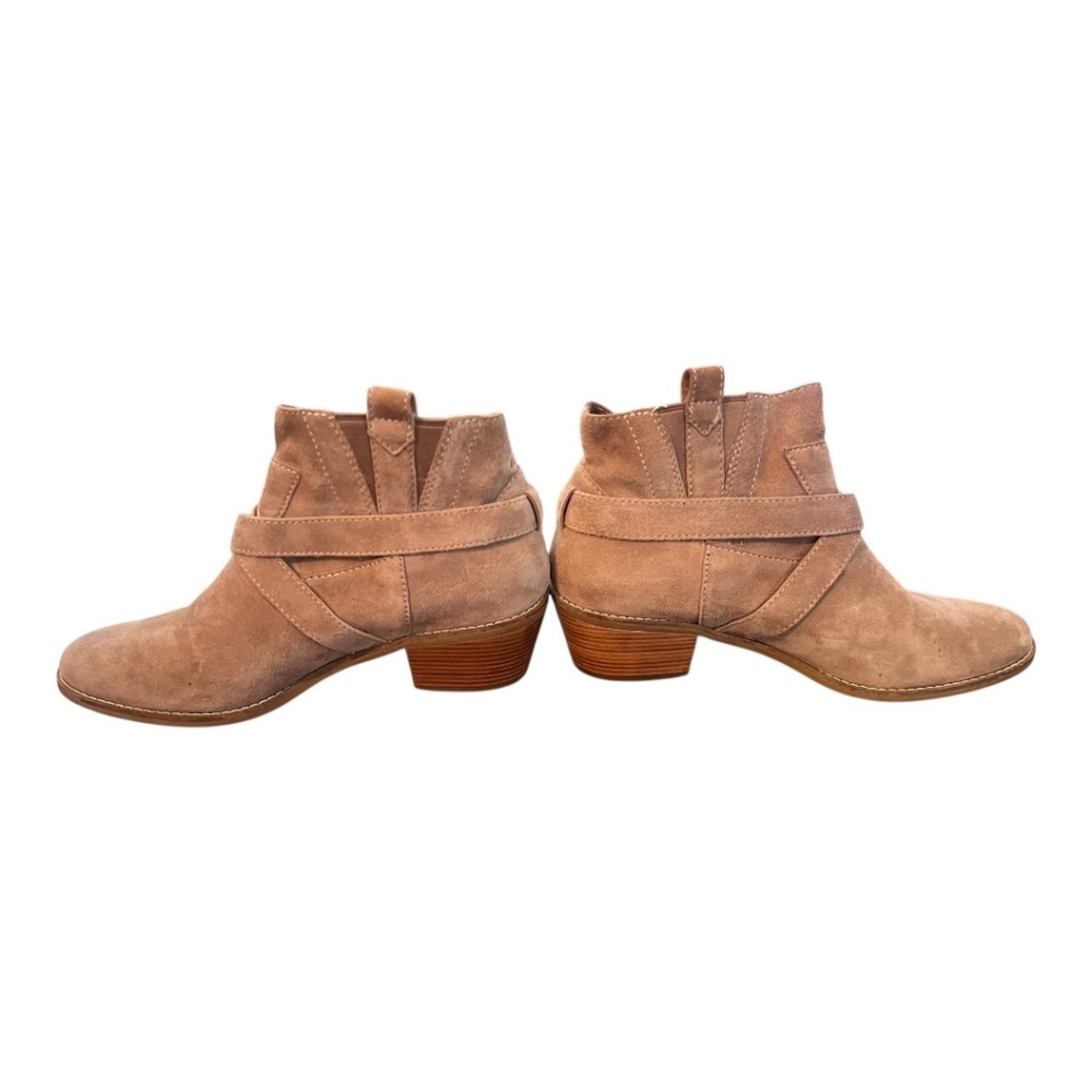 Cole Haan Jensynn Bootie Stone Taupe Suede Ankle Boots Buckle Heel Size 9 - Picture 4 of 8